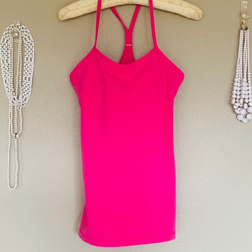 Hot Pink Lululemon Exercise Top Built-in Bra Sz M